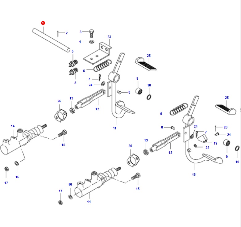 AXLE SHAFT FOR BRAKE PEDAL